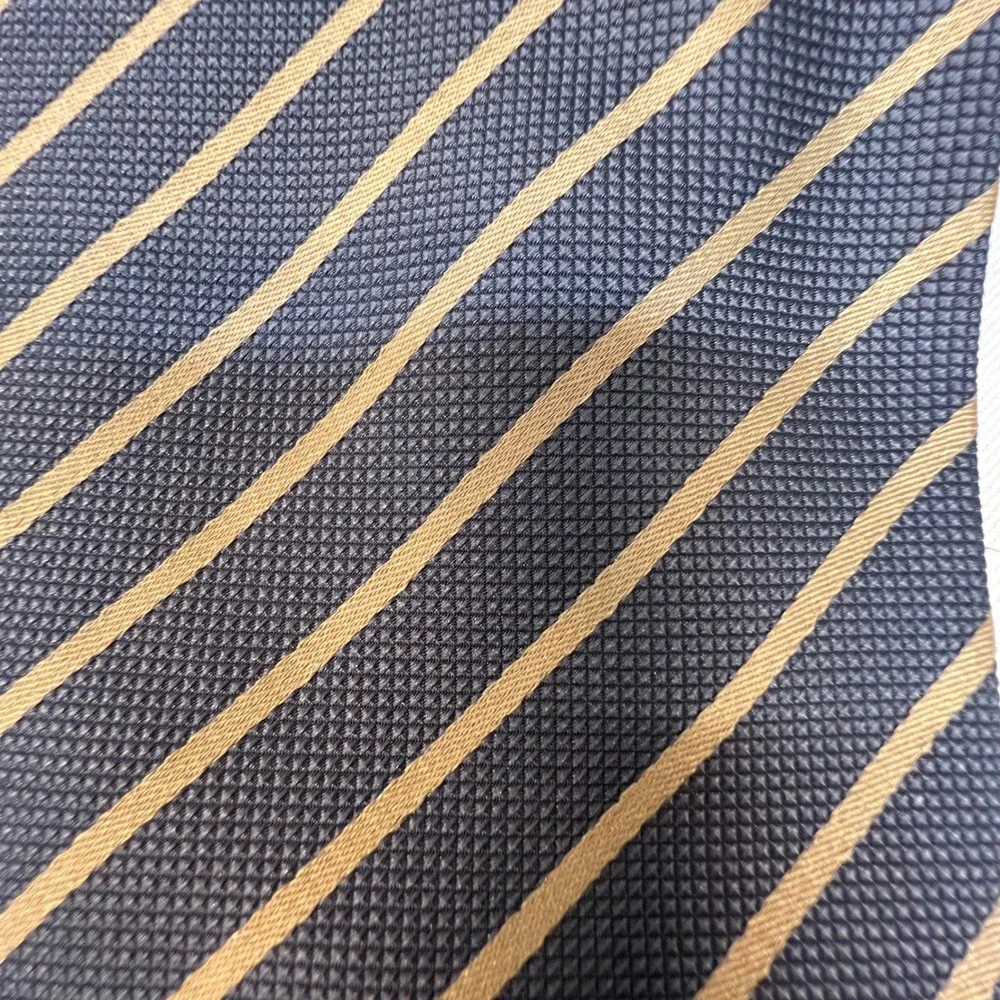 Gianfranco‎ Ferre Silk Tie Blue Gold Diagonal Stripe Made in Italy Mens Necktie